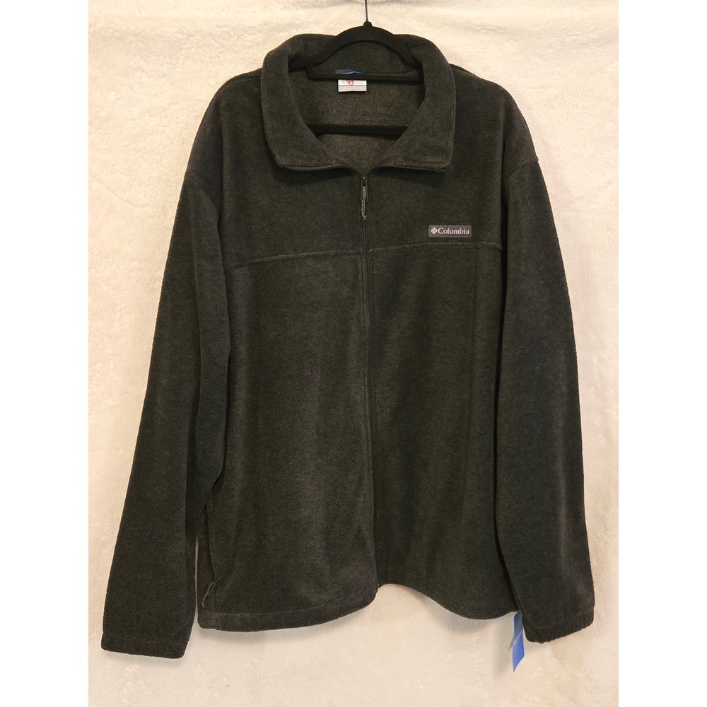 Columbia Mens 4XL Full Zip Fleece Jacket Charcoal Gray Regular Fit NEW